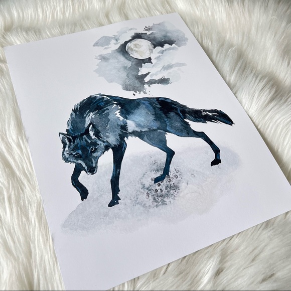 Black Wolf Wall Art Print Poster Unframed - Picture 12 of 13